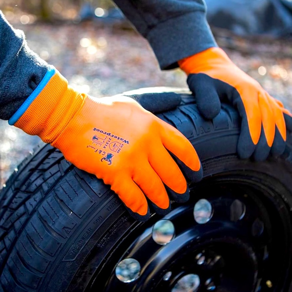 1 pairs of G&F double lined , coated , cold weather gloves